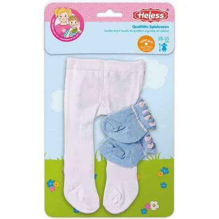 Heless Strumpfhose mit Söckchen für Puppen, Pastellfarben, Größe 28 - 35 cm, 1 Stück, 3-fach sortiert