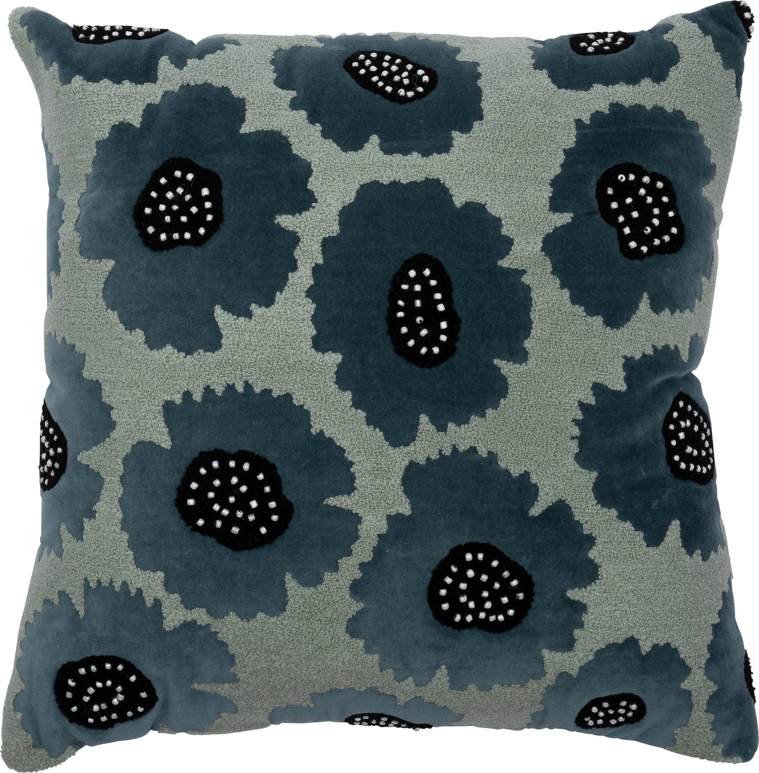 Intratuin sierkussen Fyo blauw / zwart 45 x 45 x 5 cm
