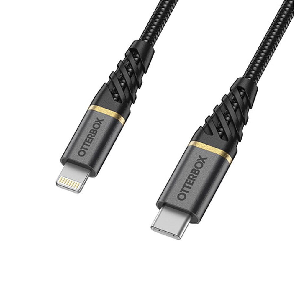 (2m) 3A Premium MFi USB C auf Lightning Schnellladekabel Nylon Datenkabel Power Delivery (78-52655) - Glamour Black