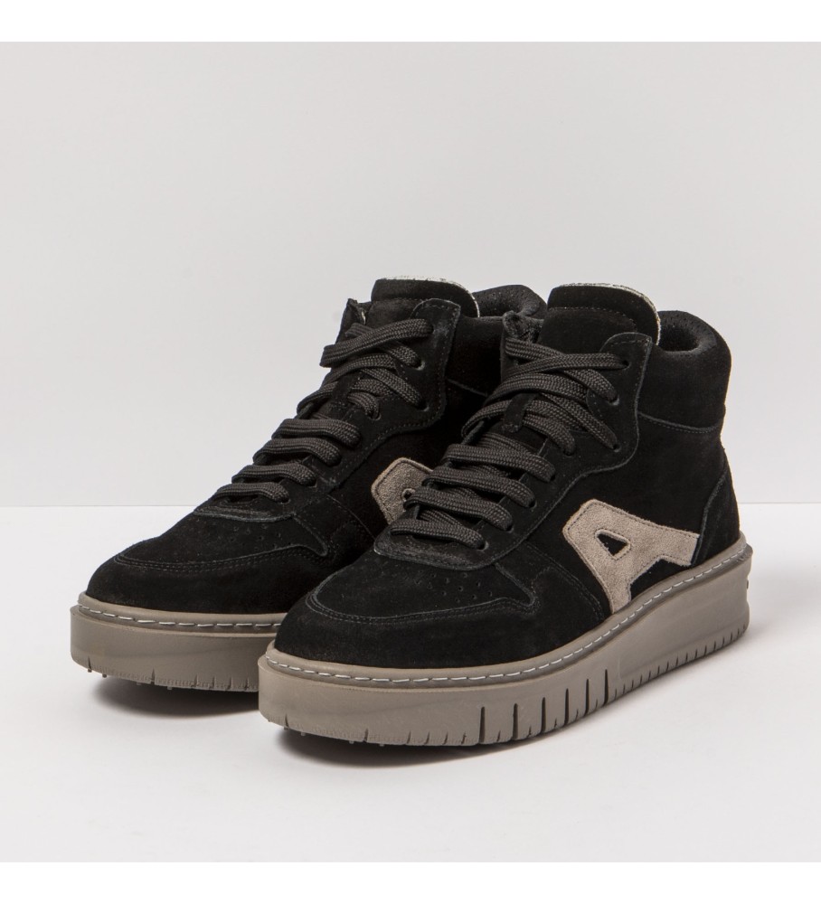 Botas de tornozelo Art em couro preto
