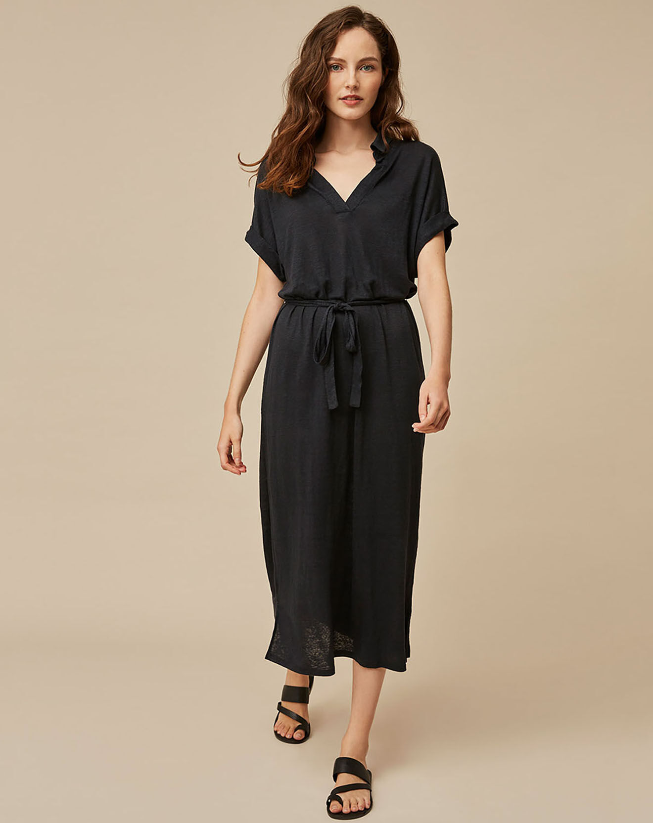 Harris Wilson Robe 100% Lin Rossana fumée