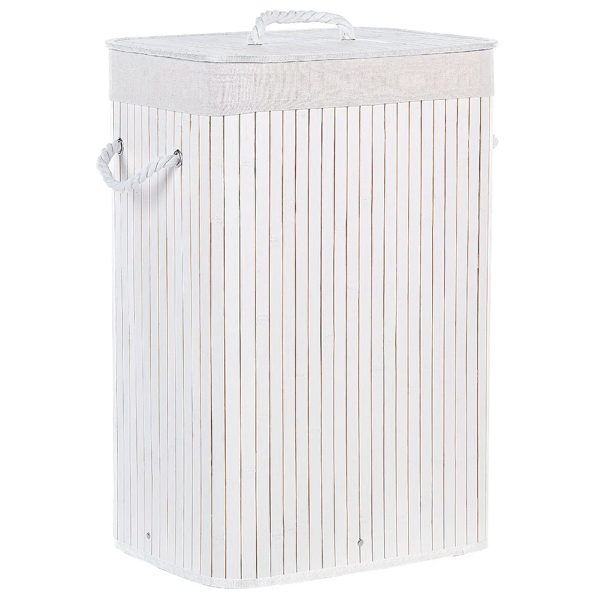 Beliani Panier en bambou blanc 60 cm KOMARI
