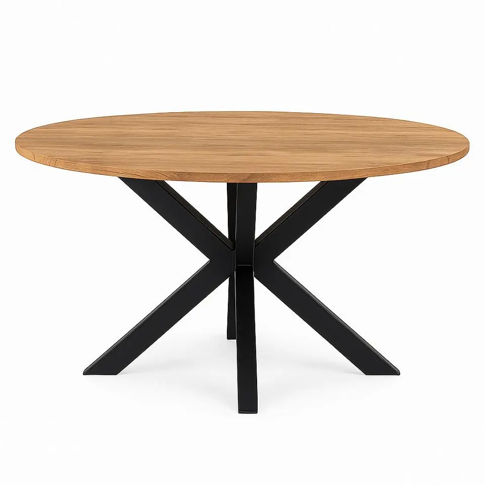 Eettafel Rond Naturel Hout - 140x140x77cm - Arlington