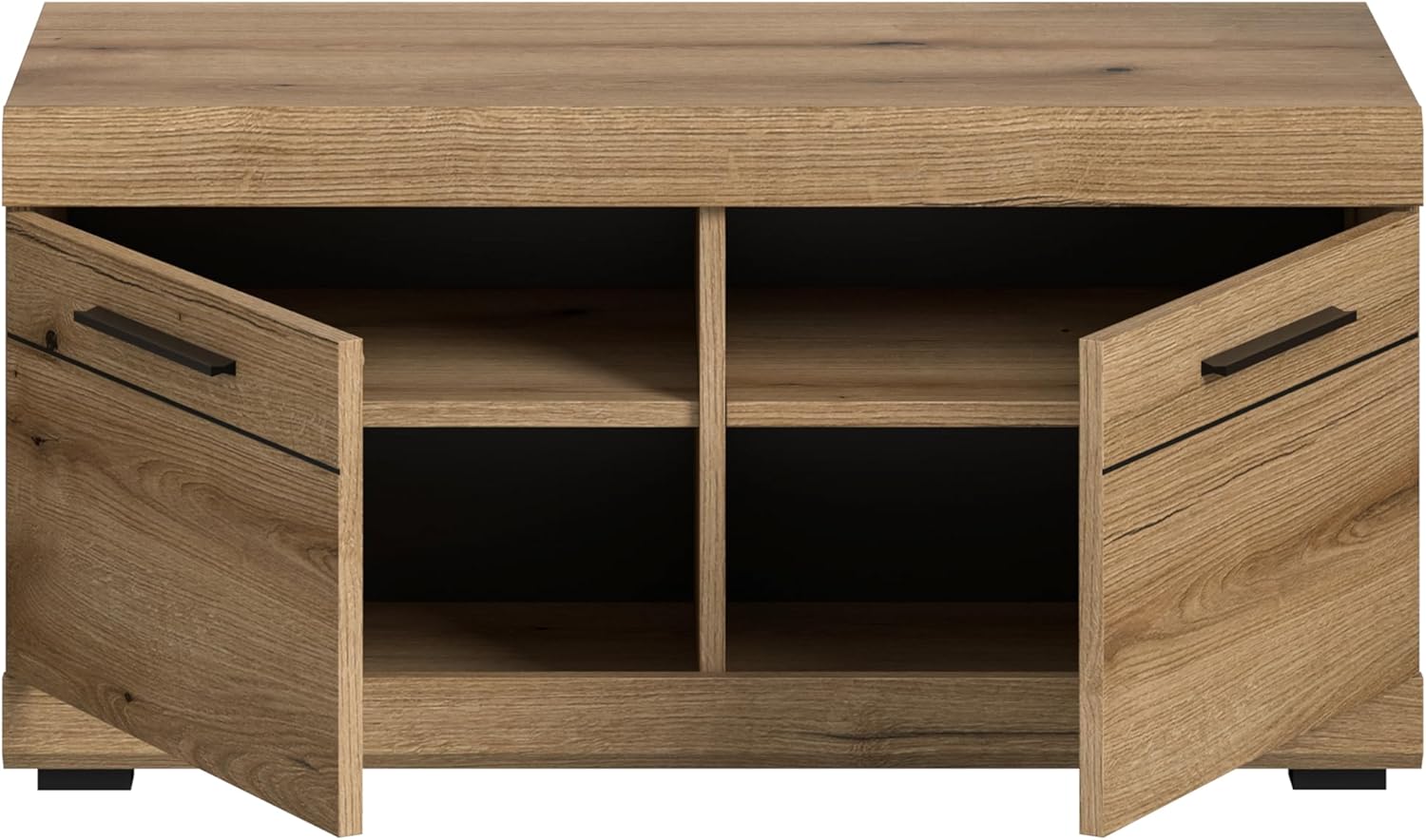 xonox.home Garderobe Scout Sitzbank Bank Garderobenbank Flurbank Truhe Schuhregal in Evoke Oak Eiche Nb., ca. 90x44x40 cm
