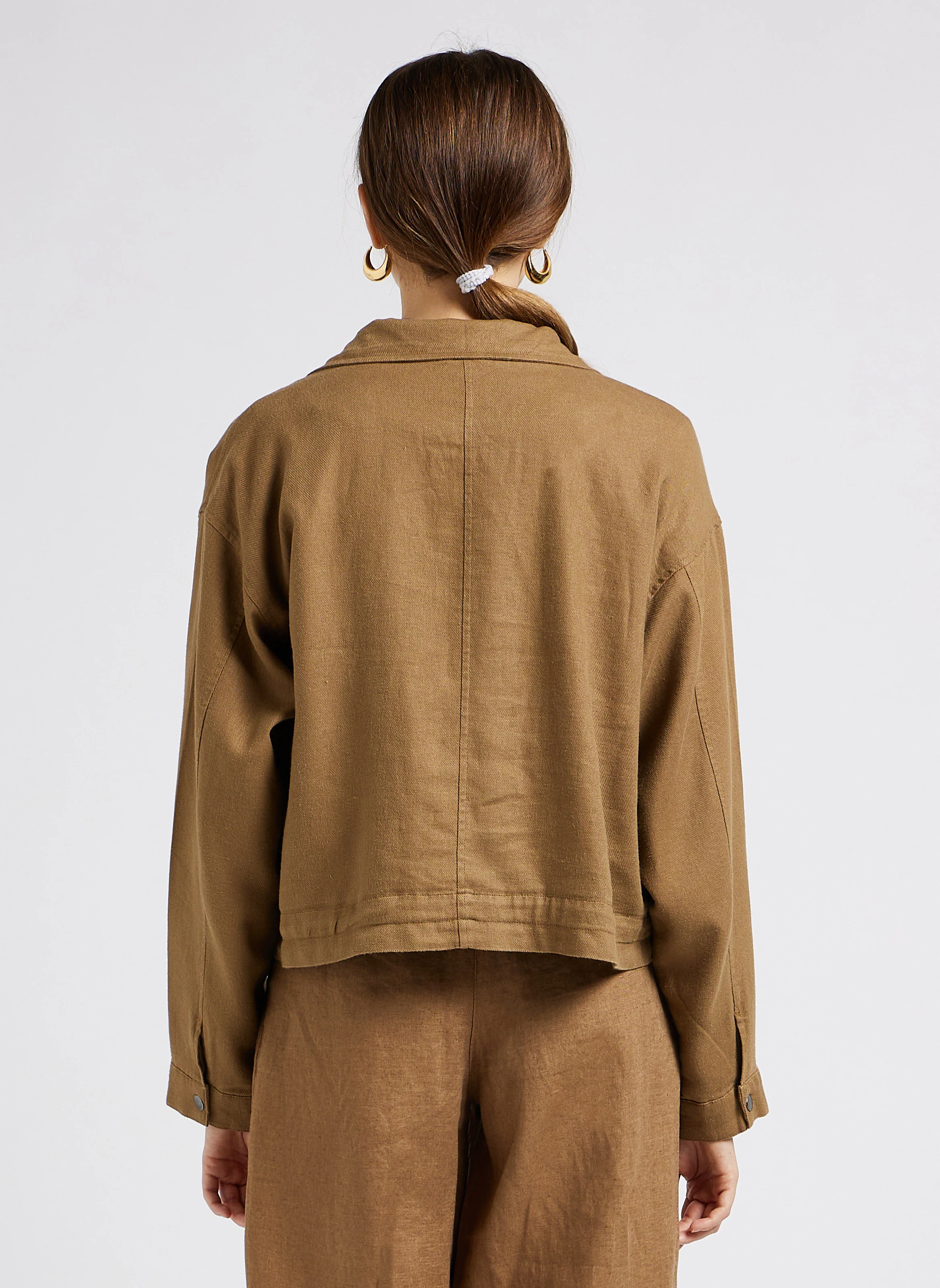 ELOUISE - Veste col montant ample | Marron