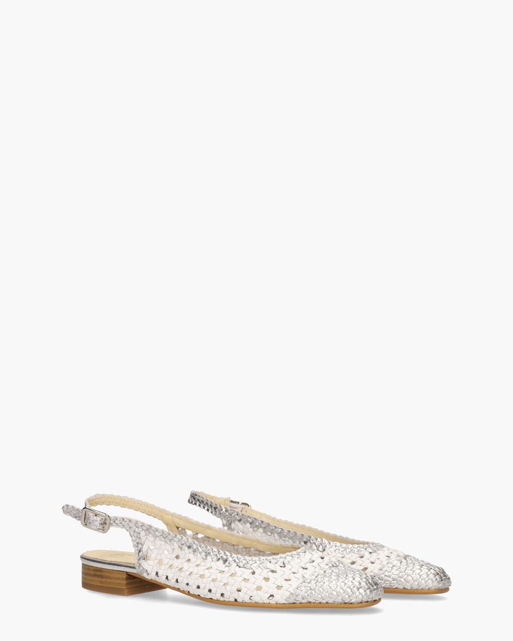 Kess  17040 Wit/Zilver Dames Slingbackloafers