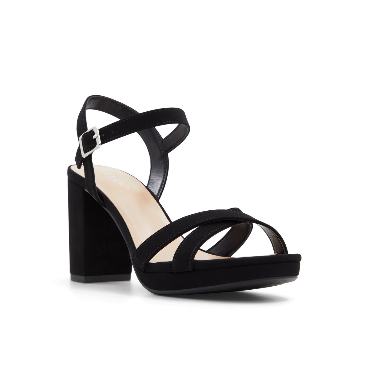 K STUDIO-Logun-Sandales à talons hauts - Talon bloc - Noir