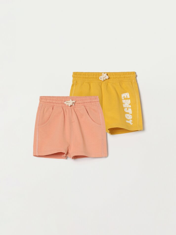 Conjunto com 2 bermudas - Salmão