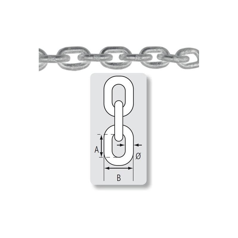 Chaine Acier Galvanisée Plastimo Calibree Grade 40