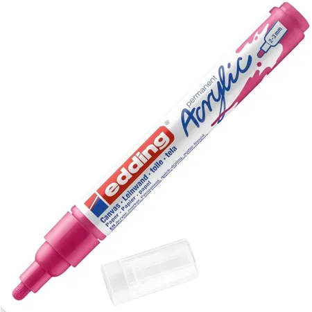 edding 5100 Acrylmarker medium - pink - 1 Acrylstift wasserfest - mittlere Rundspitze 2-3 mm