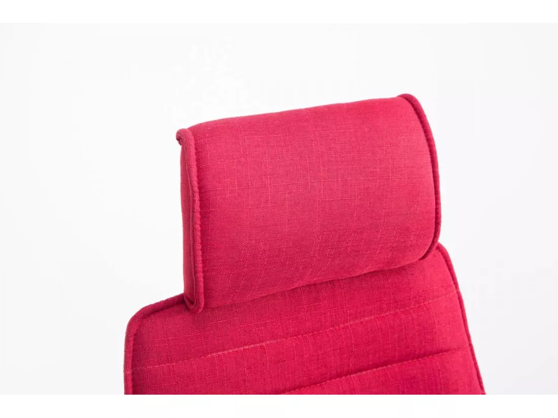 Chaise de bureau - Tissu & Métal chromé - Rouge - Rako