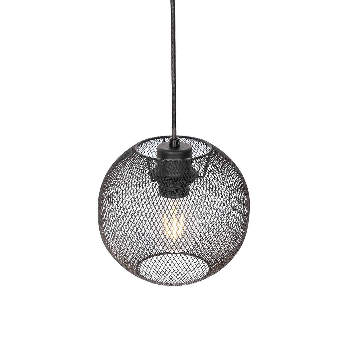 Industriële hanglamp zwart 3-lichts - Flor