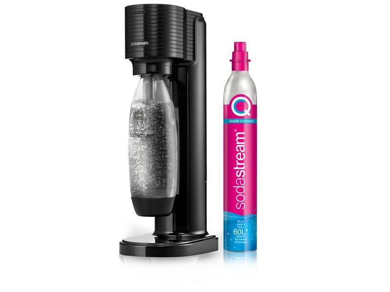 Sodastream Wassersprudler Gaia Schwarz Wassersprudler mit Fuse Kunststoffflasche und Quick Connect Zylinder