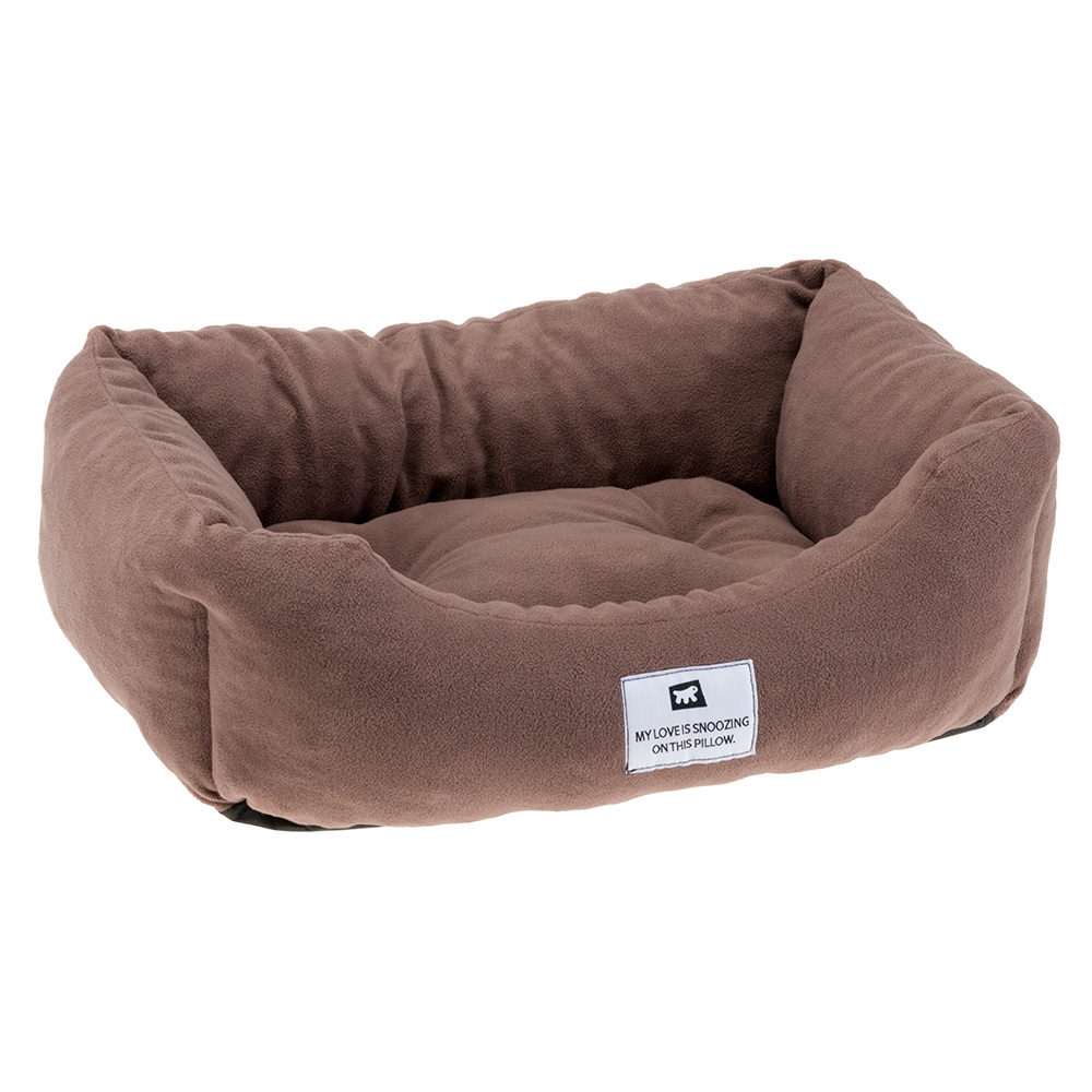 Canapé lit pour chiens et chats coccolo microfleece 60 doux micropolaire lavable taupe