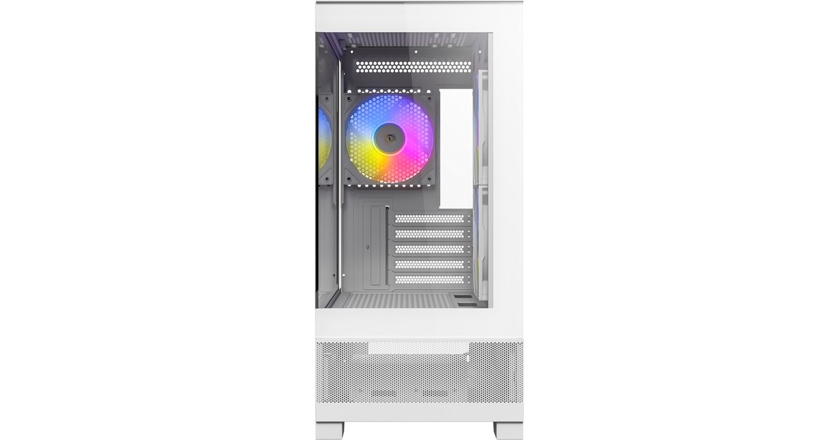 AntecCX500M RGB mini tower behuizing  (Wit | 2x USB-A | 1x USB-C | Tempered Glass)