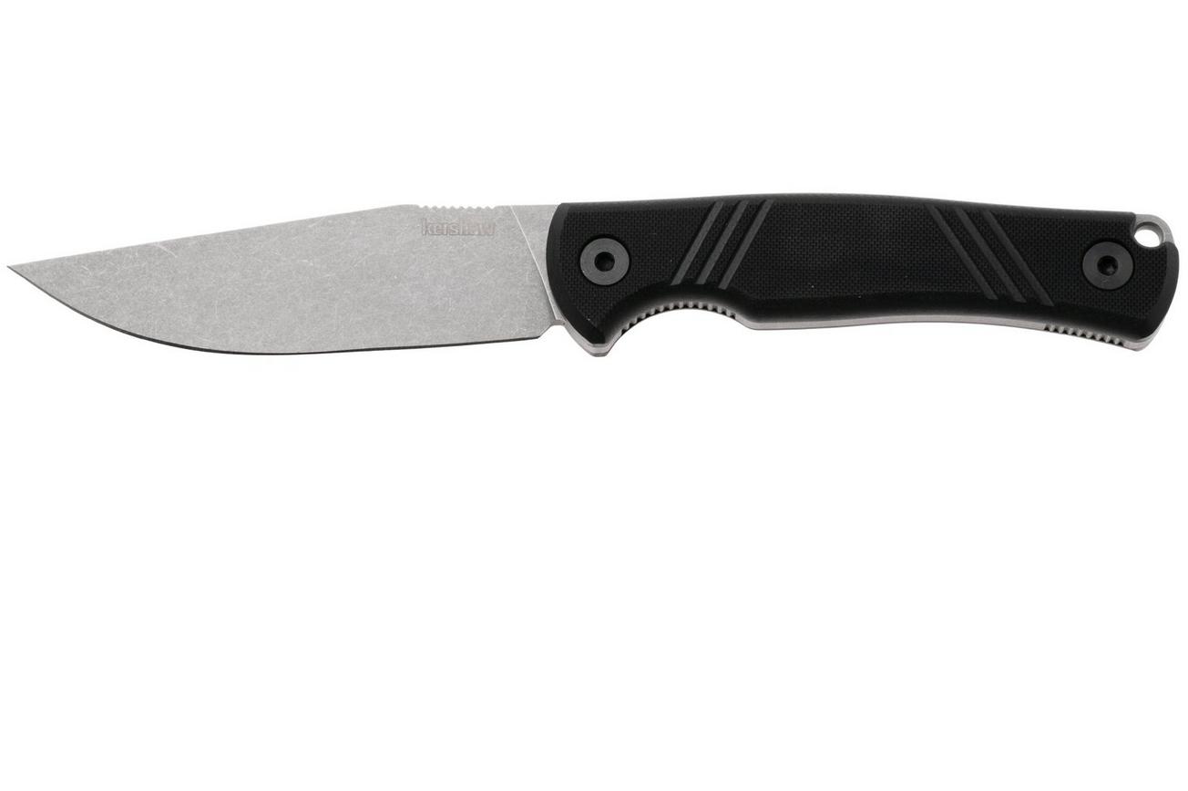 Kershaw Pack Mule 1089 Stonewashed N690, Black G10, vaststaand mes