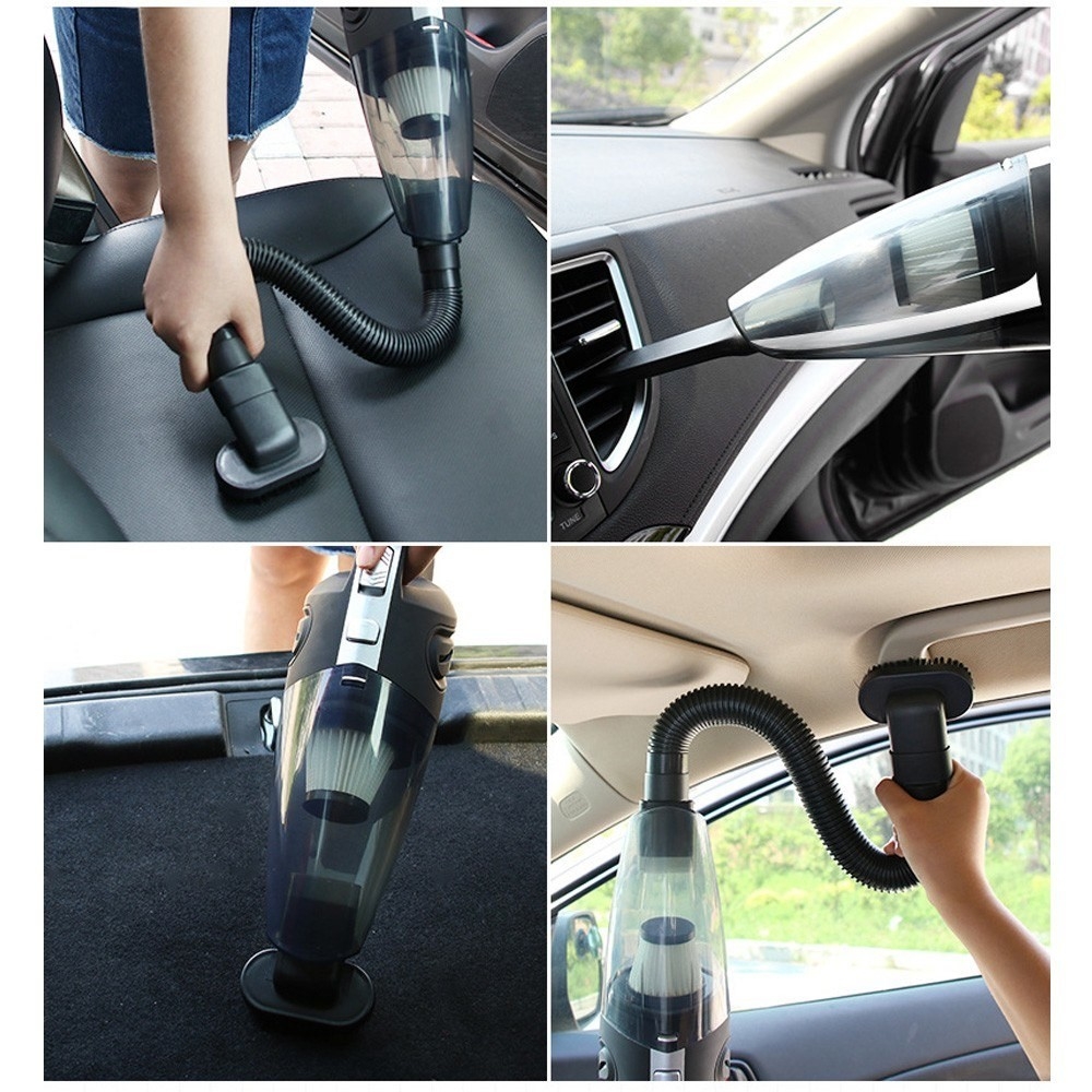 (120 Watt) Ultraleichter Kabelloser Hand Staubsauger mit Reinigungsaufsätzen für Haushalt / Auto - Schwarz