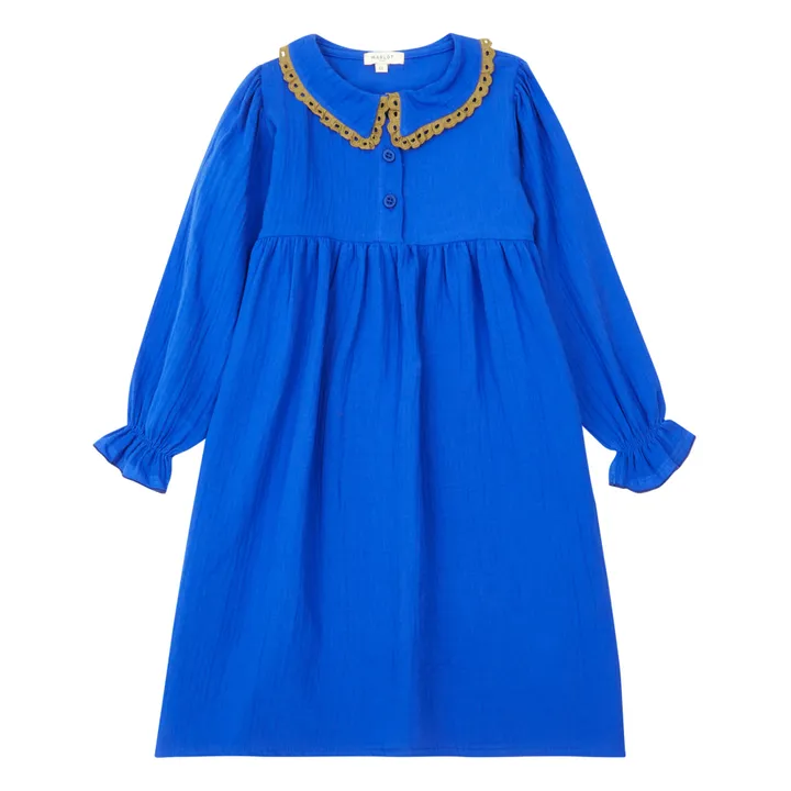 Marlot Paris Robe Gaze de Coton Louve | Bleu