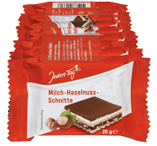 Jeden Tag Milch-Haselnuss-Schnitte 5er