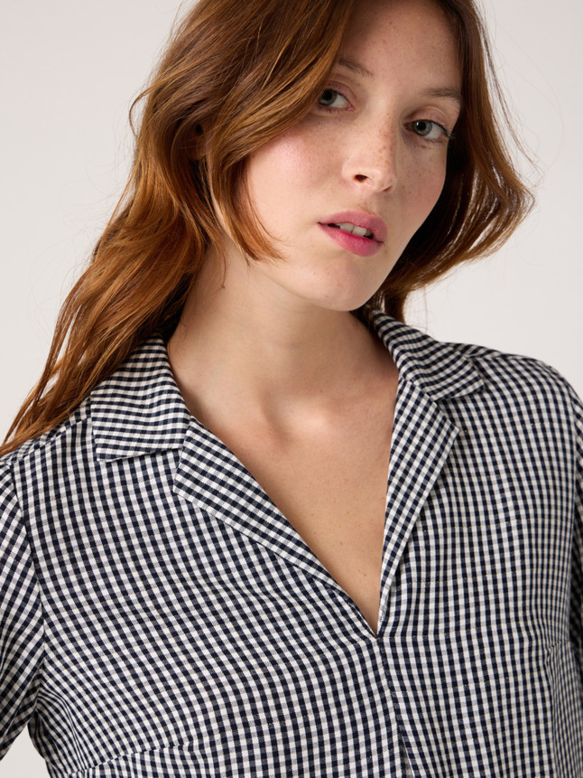 Blouse a carreau et lurex