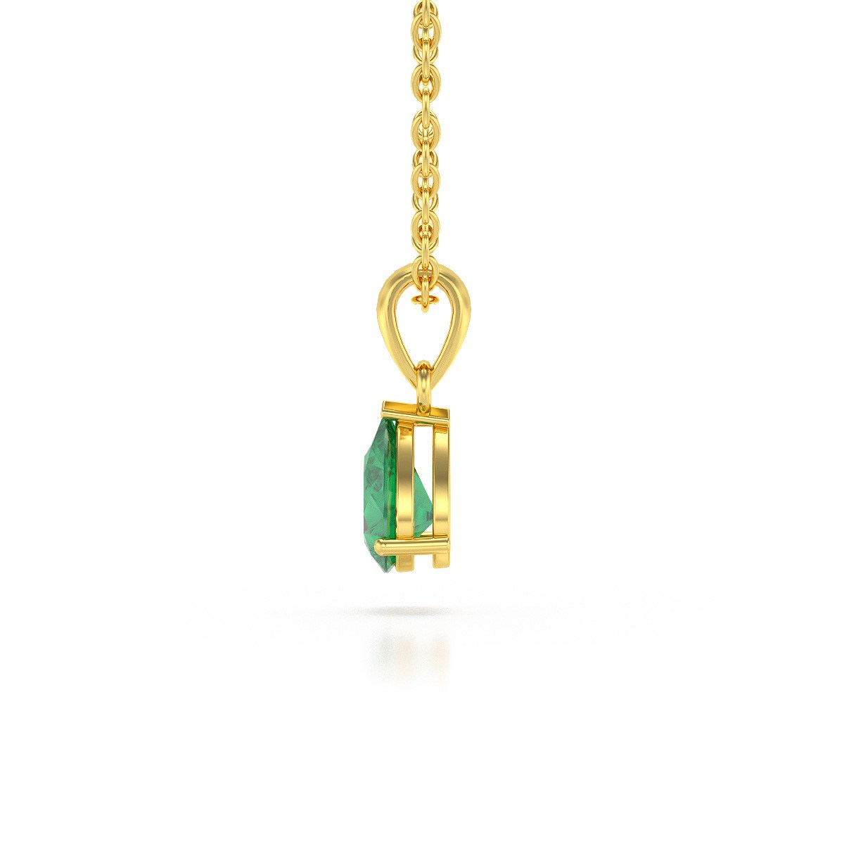 Collier Pendentif ADEN Or 585 Jaune Emeraude Chaine Or 585 incluse 0.49grs
