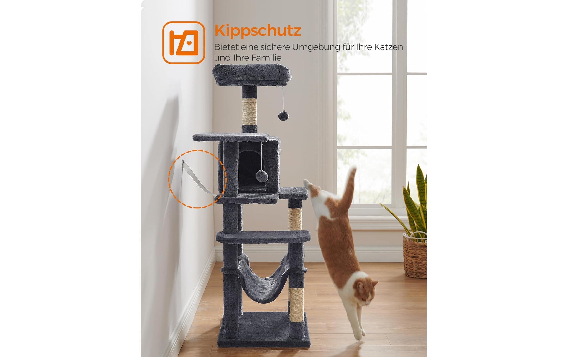 Kratzbaum mit Hängematte dunkelgrau 55 x 45 x 143 cmKatzenmöbel