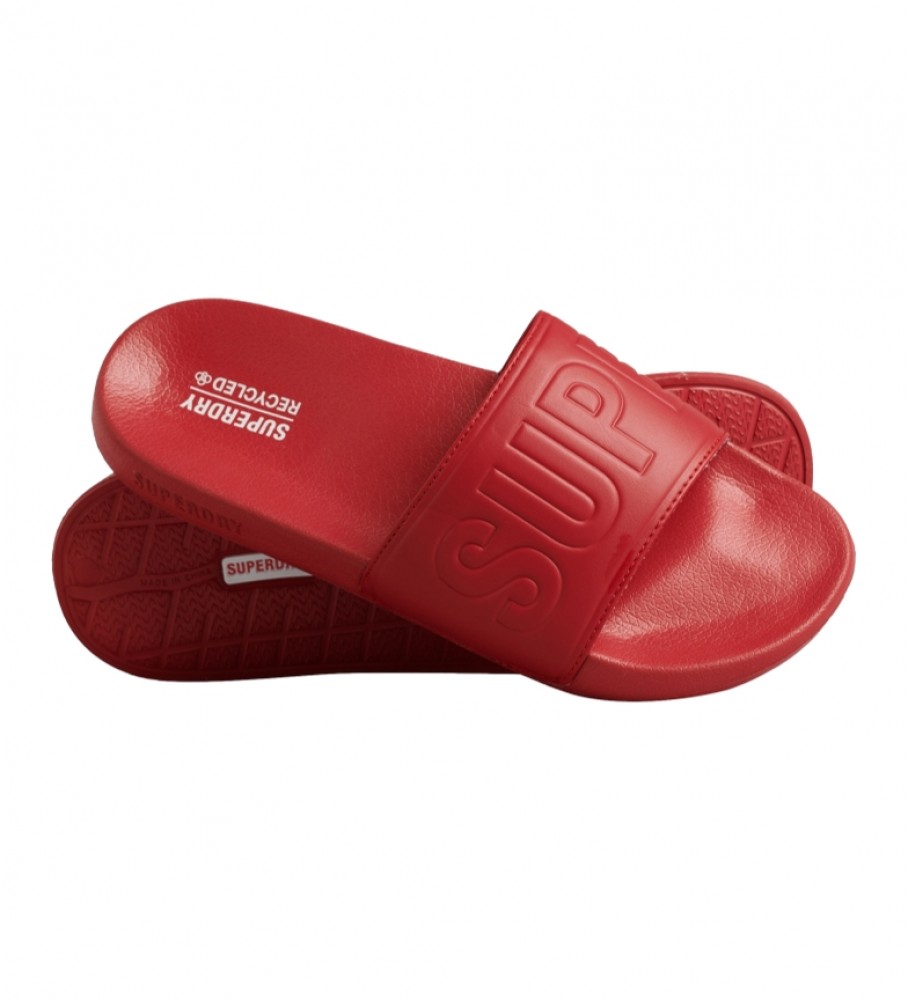 Chinelo de piscina vermelho Superdry Code Core