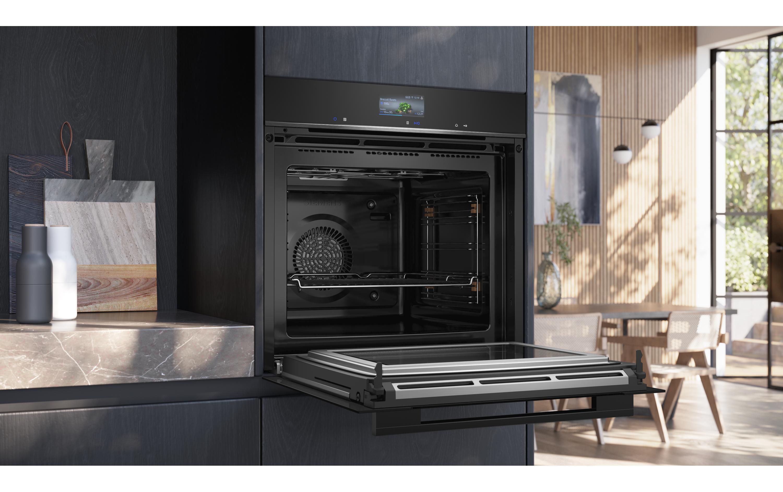 Einbaubackofen mit Mikrowelle iQ700 HM776G1B1C Schwarz<br>Einbau-Kompaktbackofen
