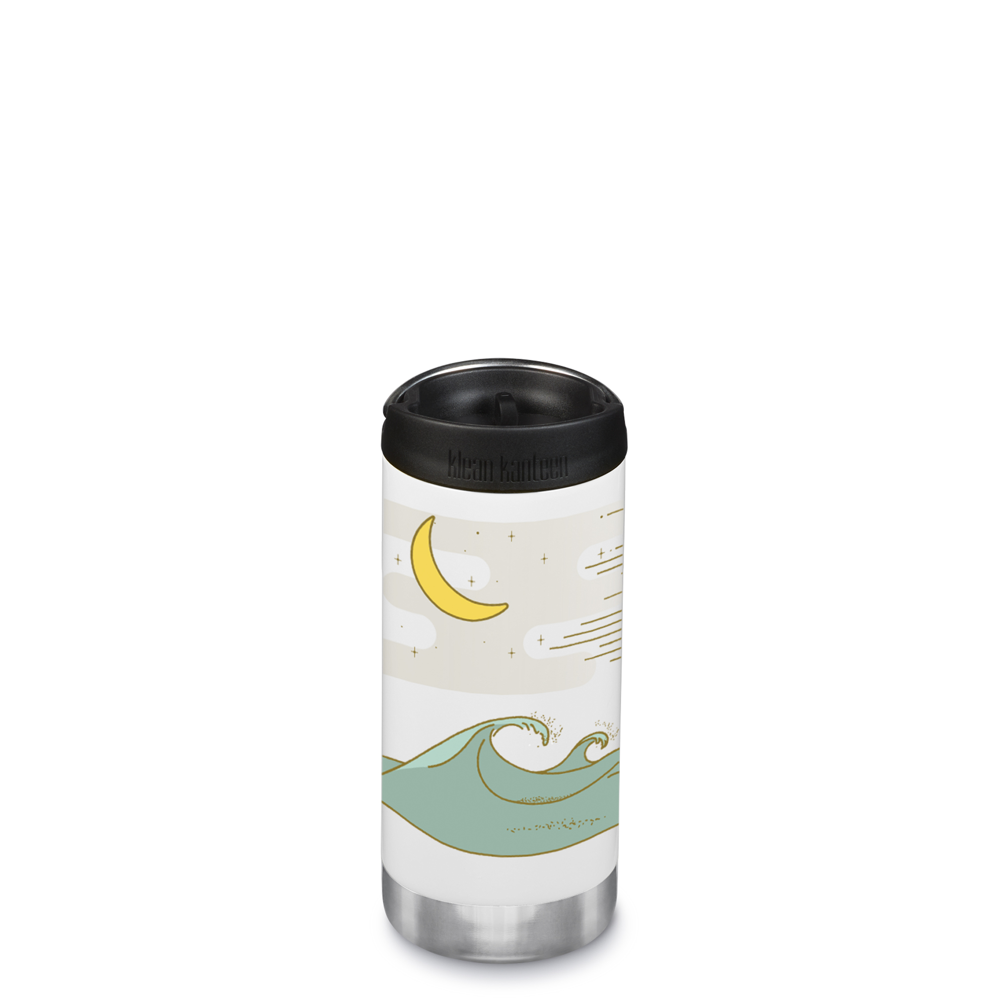 Garrafa térmica isolada Klean Kanteen Tkwide de 355 ml com tampa para café.