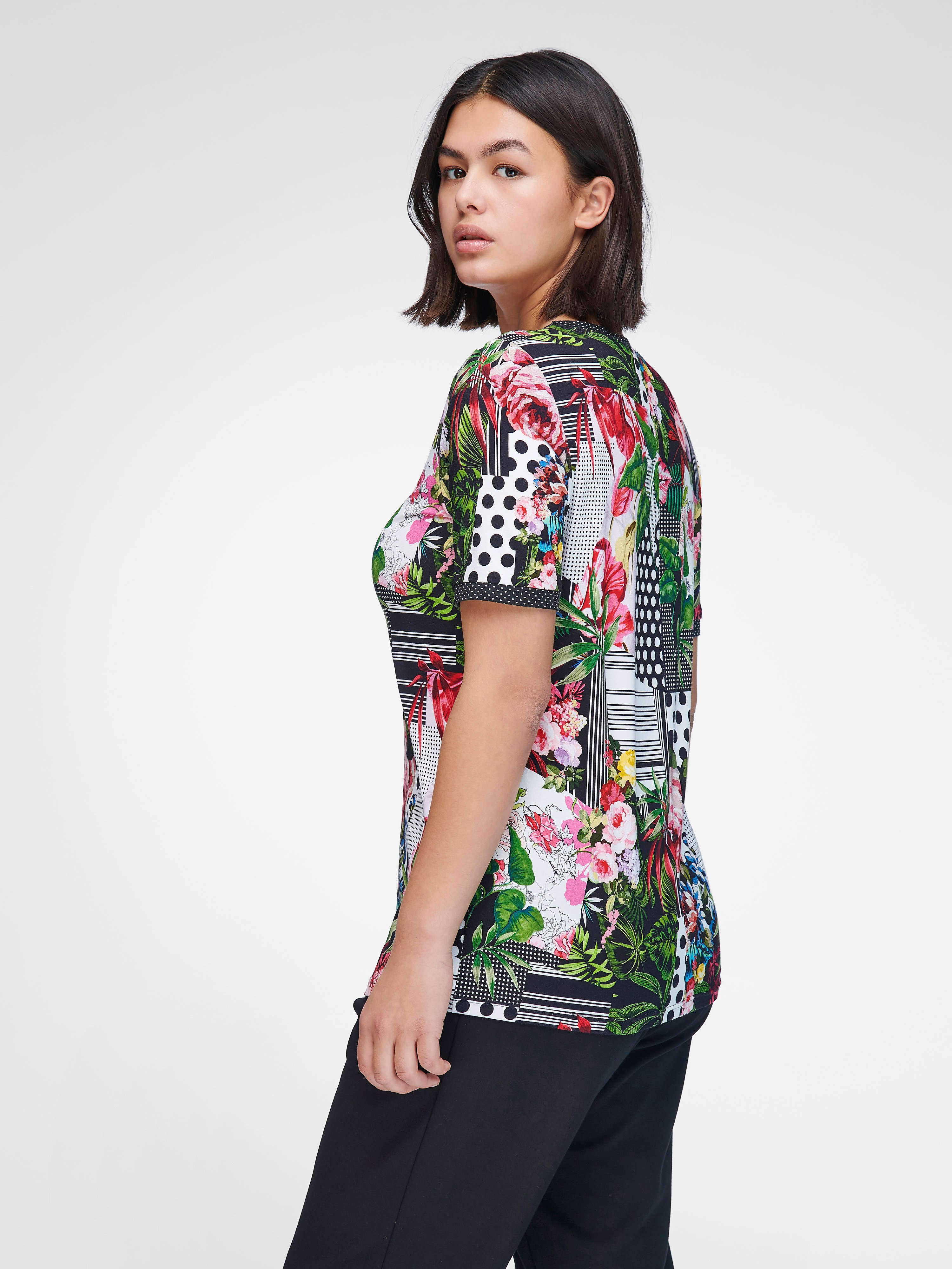 Rundhals-Shirt mit 1/2-Arm