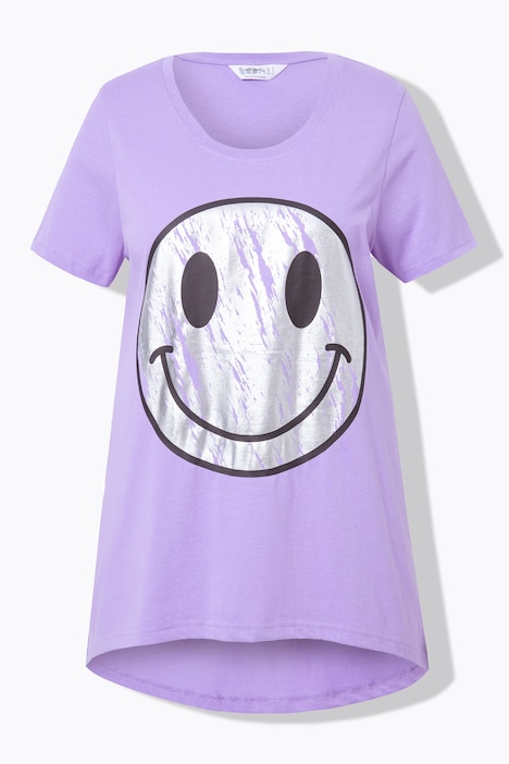 T-Shirt, A-Linie, Metallic-Smiley