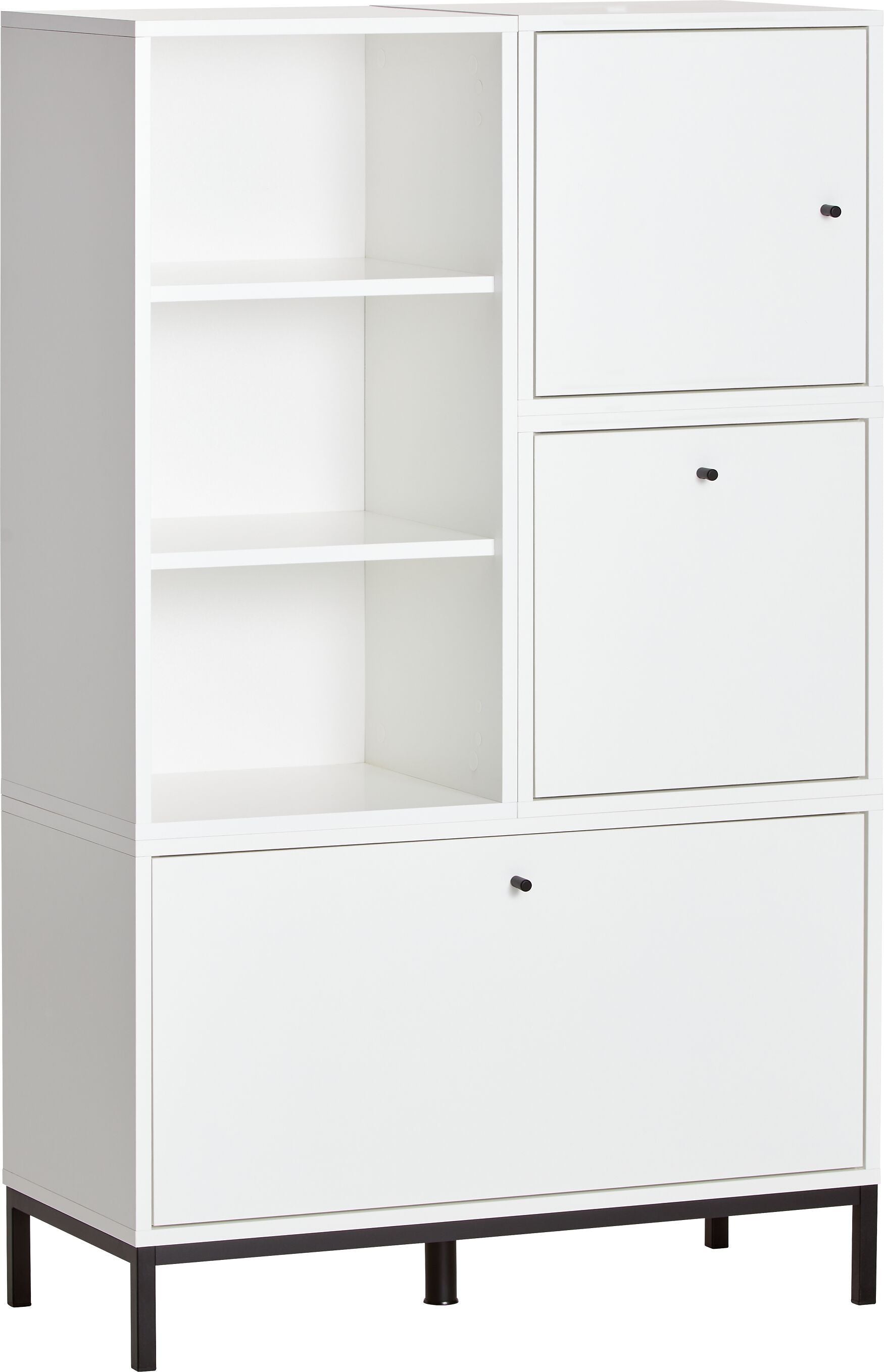 FINJA Highboard - Weiss / B: 80.0 cm x T: 36.0 cm x H: 132.5 cm