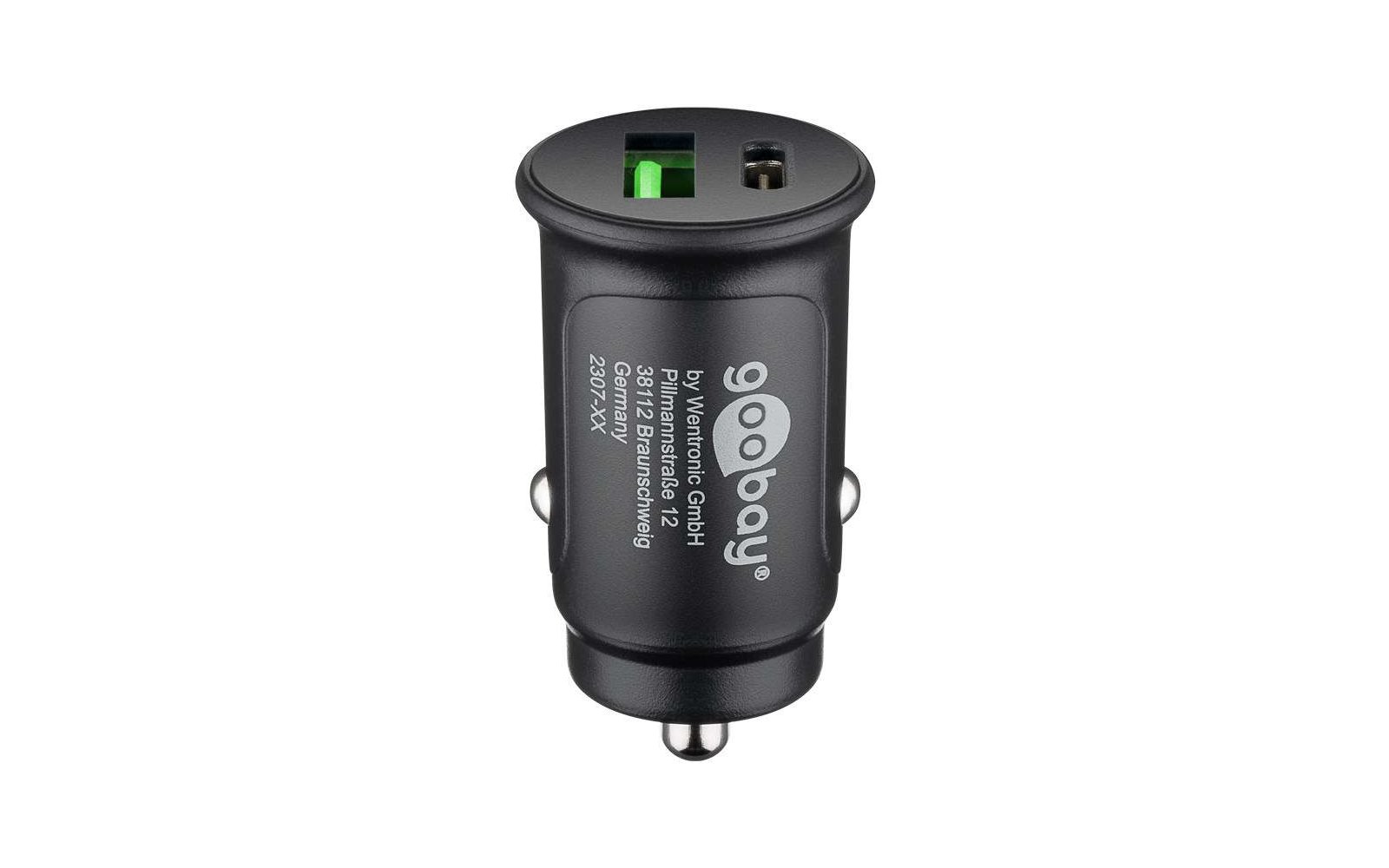 Goobay Dual-USB Auto Schnellladegerät USB-A und USB-C Power Delivery