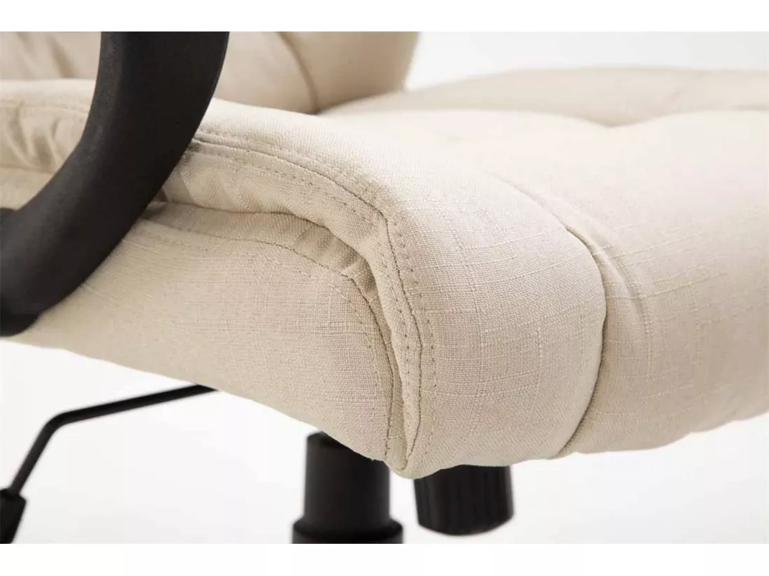 Chaise de bureau - Tissu & Blanc - Crème - XL Sparta