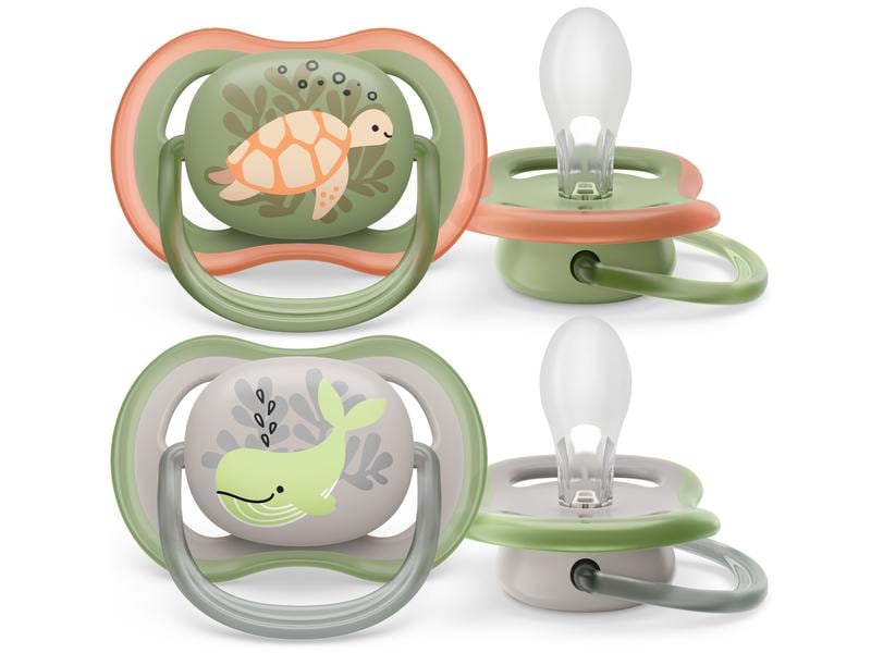 PHILIPS AVENT Nuggi ultra air 6-18 Mt. Schildkröte/Wal Sauger aus 100% lebensmitteltauglichem Silikon