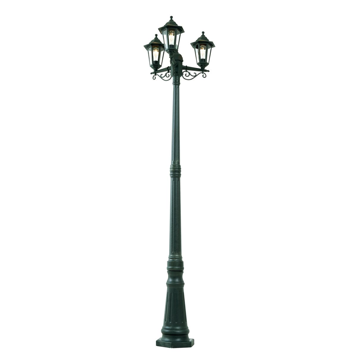 Klassieke buiten lantaarn donker groen 217cm 3-lichts IP44 - New Haven