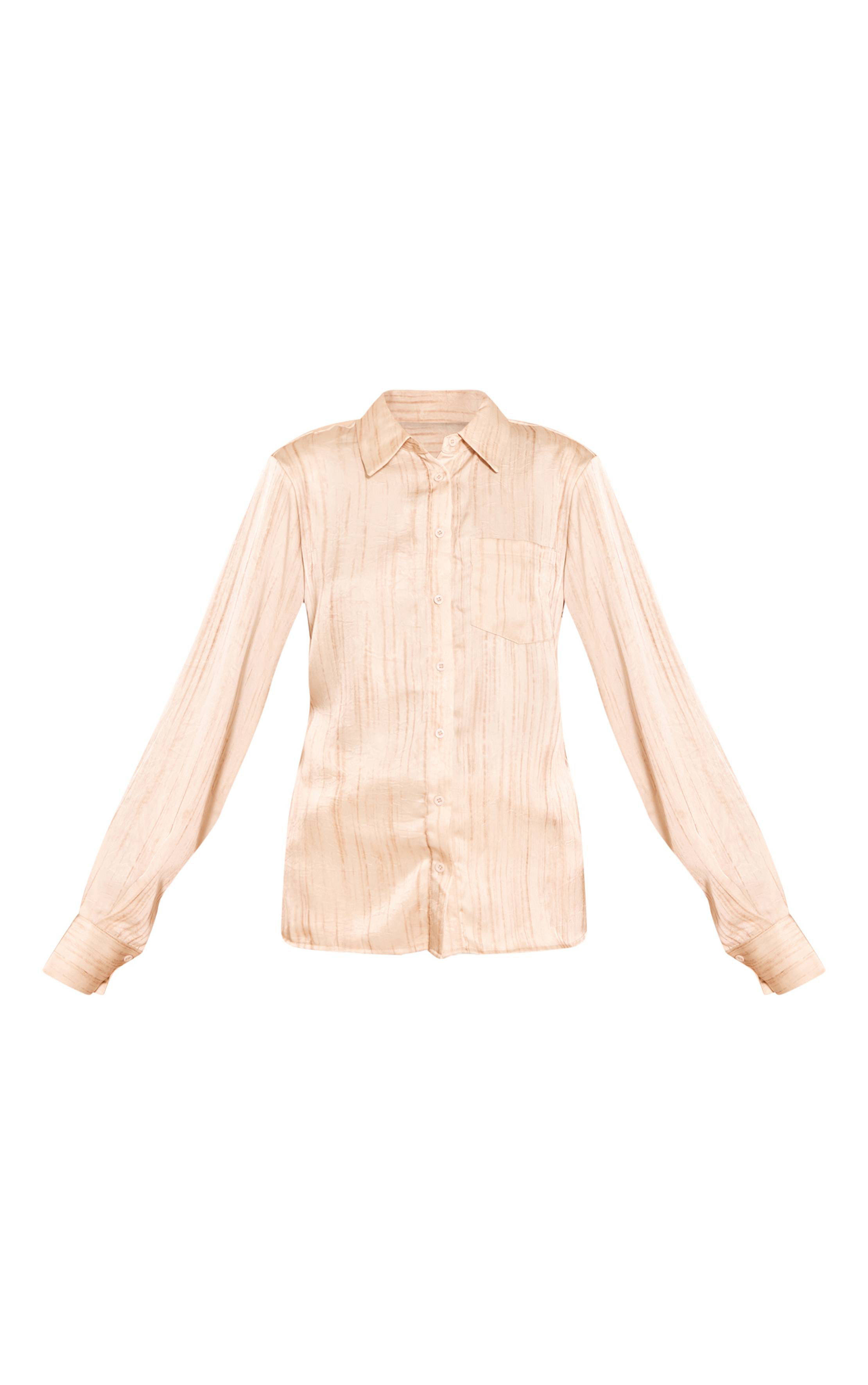 Crème Chemise En Satin Texturé Avec Épaulettes