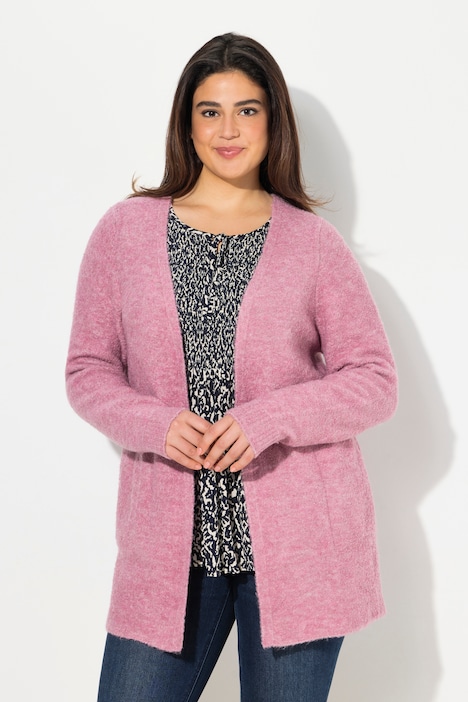 Strickjacke, A-Linie, offenes Modell, Taschen