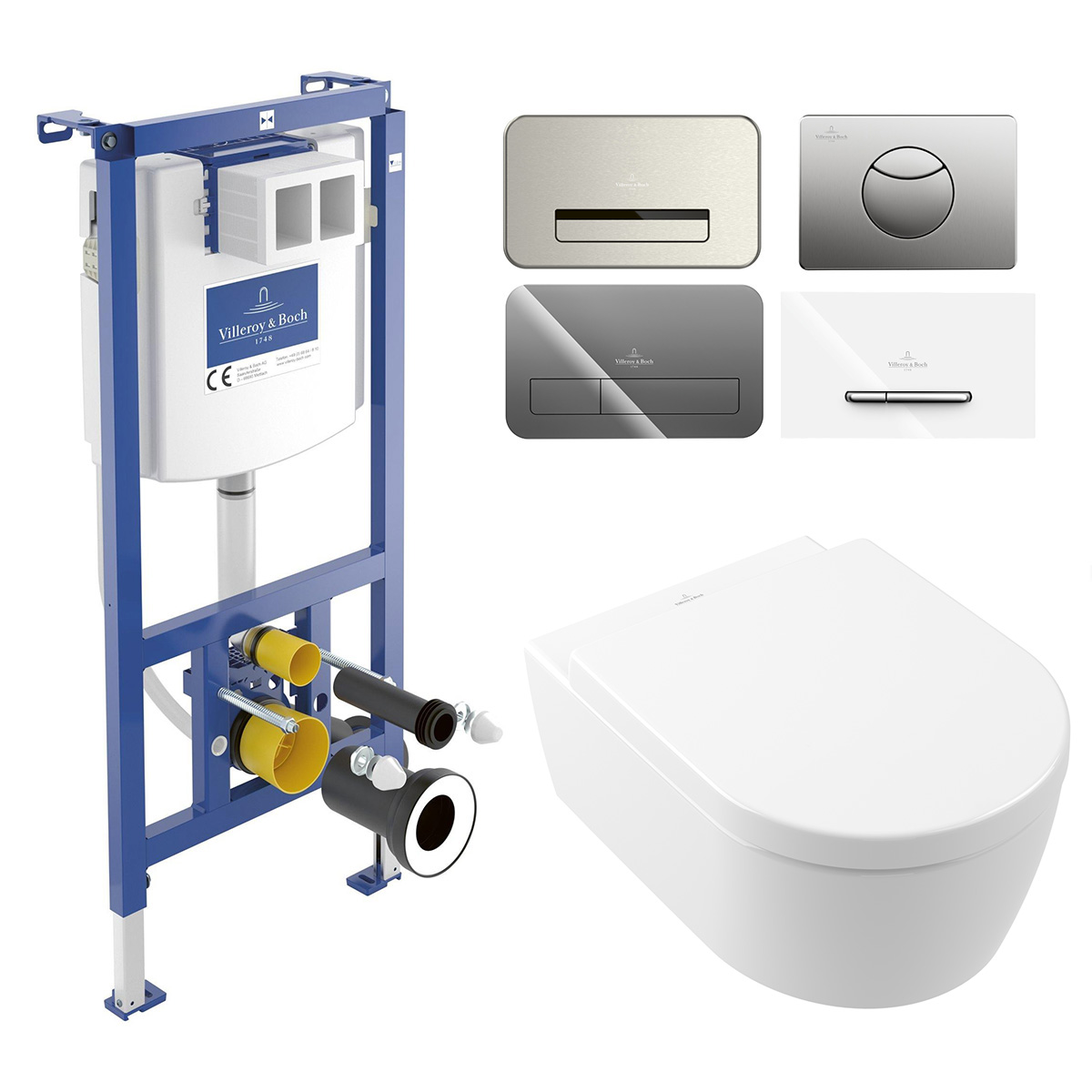 Villeroy & Boch ViConnect toiletset met Villeroy & Boch Avento randloos toilet met softclose zitting