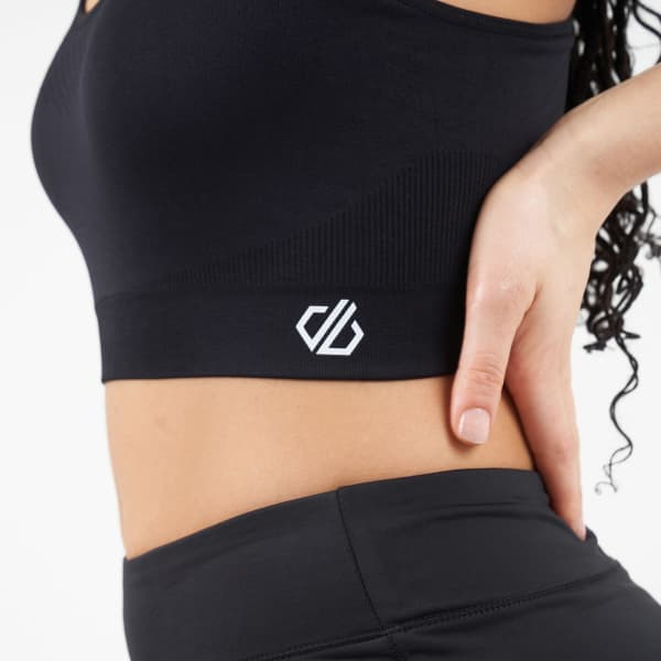 Brassière running DARE 2B DONT SWEAT IT BRA BLACK/BLACK