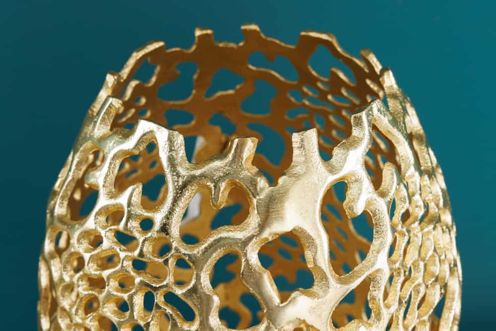 Filigrane Design Vase ABSTRACT LEAF gold 50cm Handarbeit
