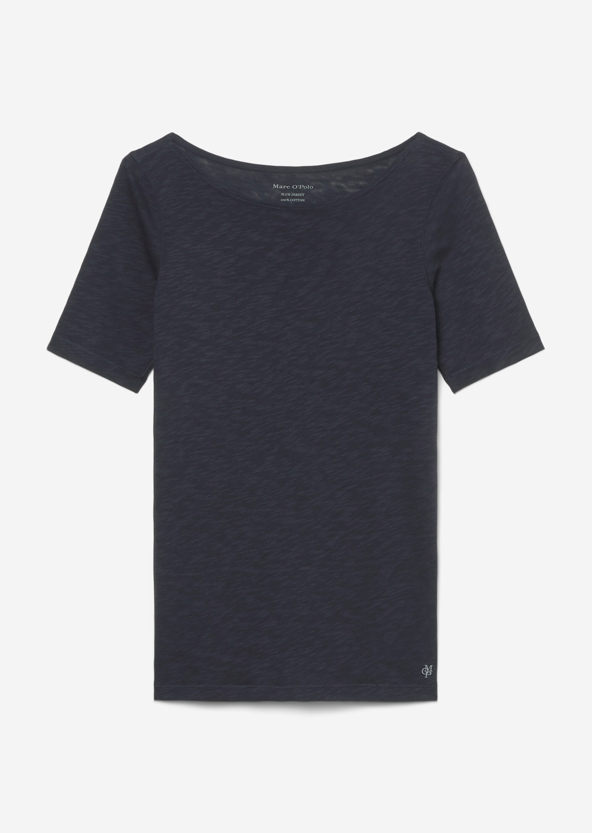 Slub-Jersey-T-Shirt loose mit U-Boot-Ausschnitt