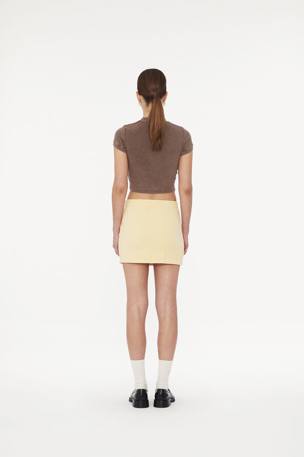 ROTATE Birger Christensen ELASTICATED MINI SKIRT Golden haze