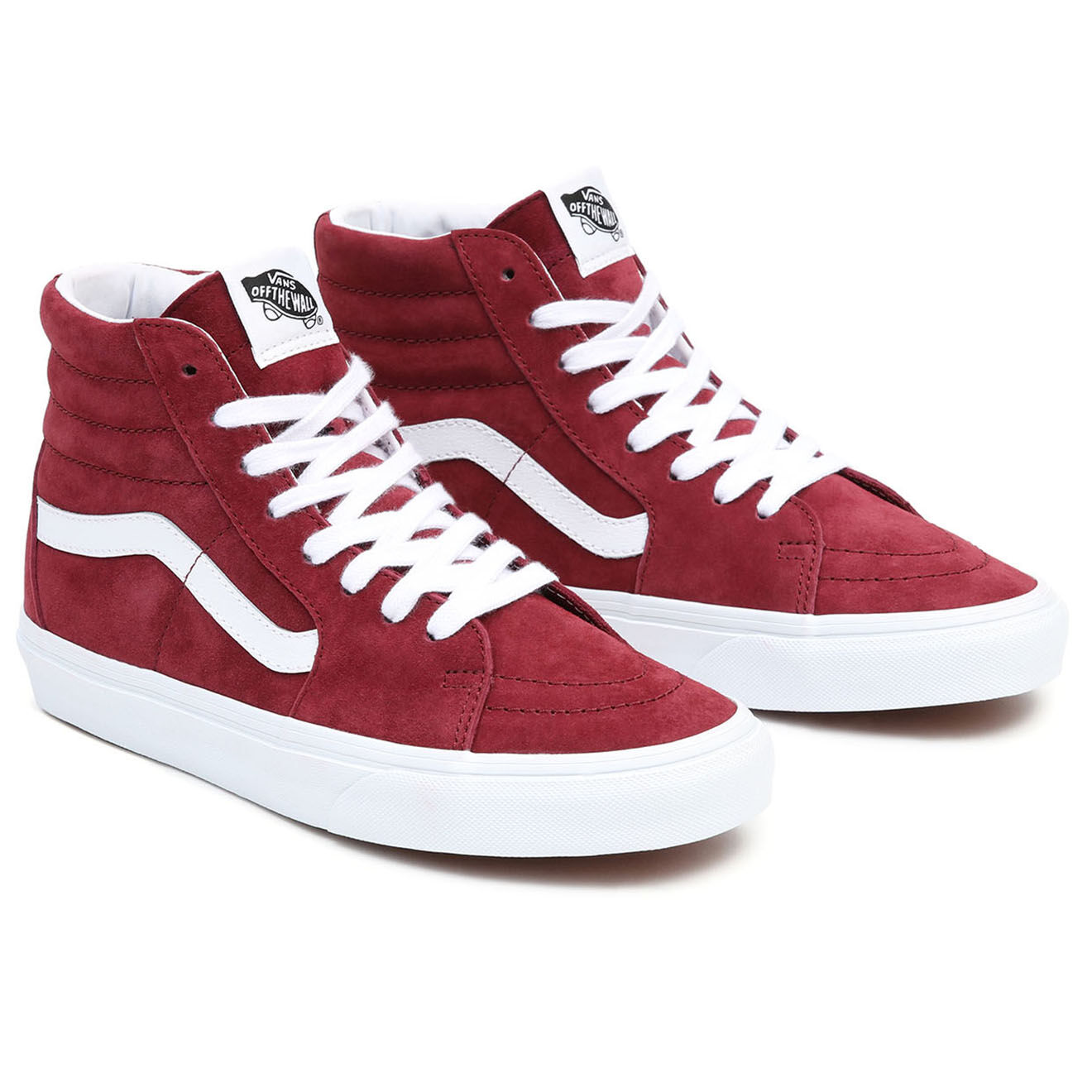 Vans Sneakers en Velours de Cuir SK8-Hi bordeaux