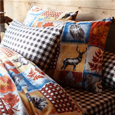 Linge de lit en flanelle patchwork motif animaux de la forêt - BECQUET CRÉATION