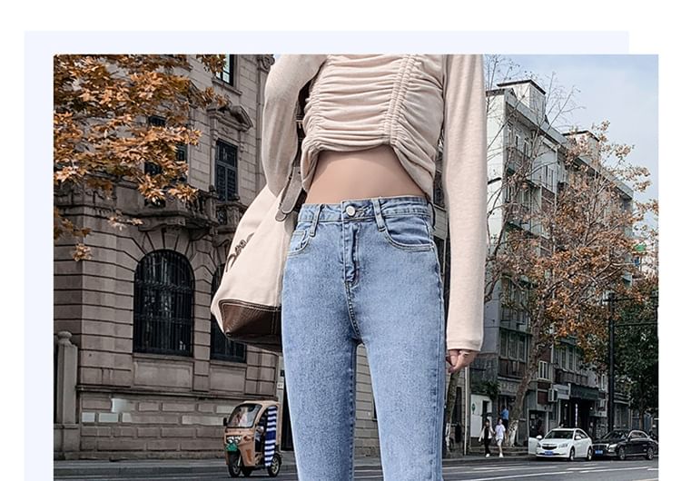 Denimot - High Waist Washed Skinny Jeans (Diverse designs)
