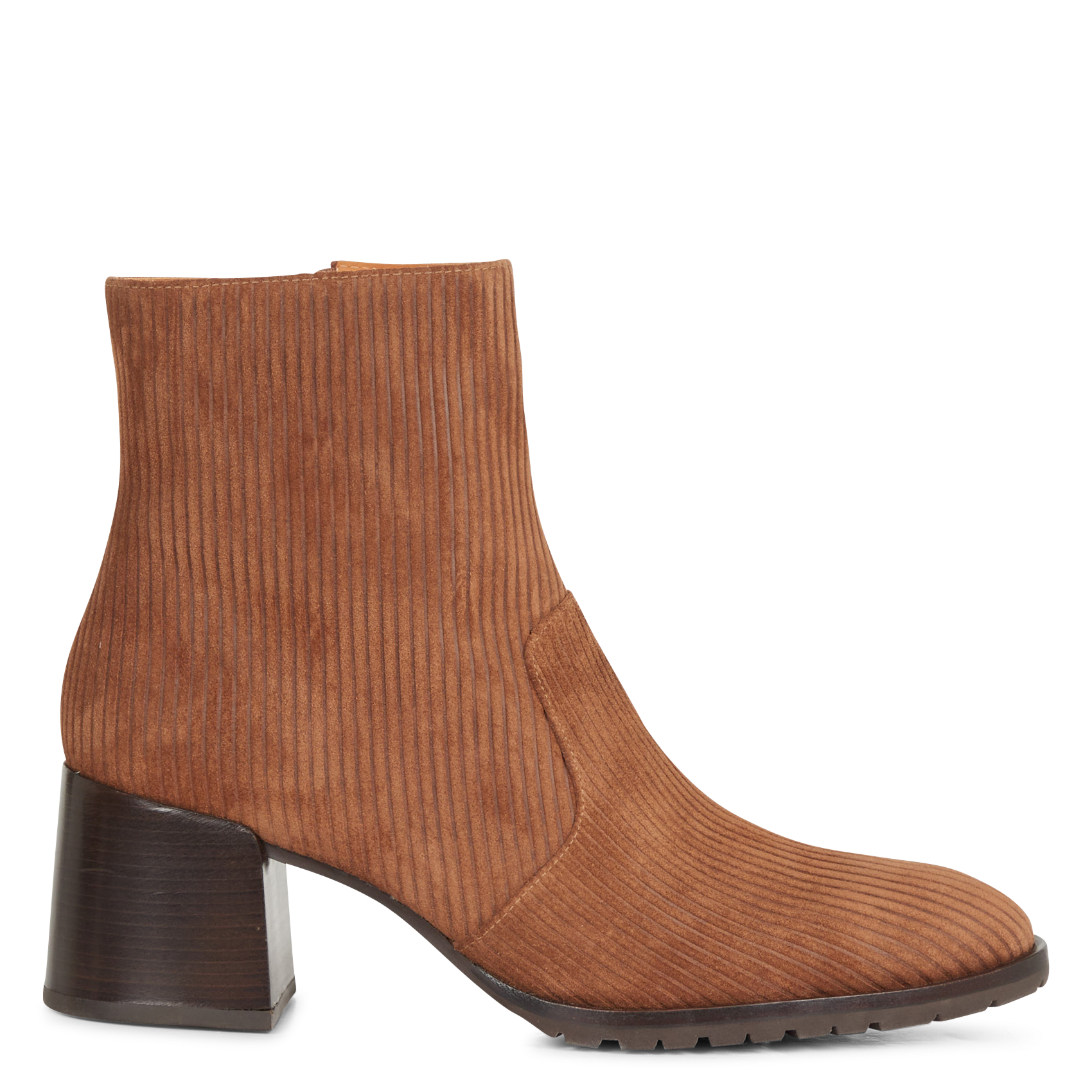 NARINA - Bottines en cuir velours| Rouge