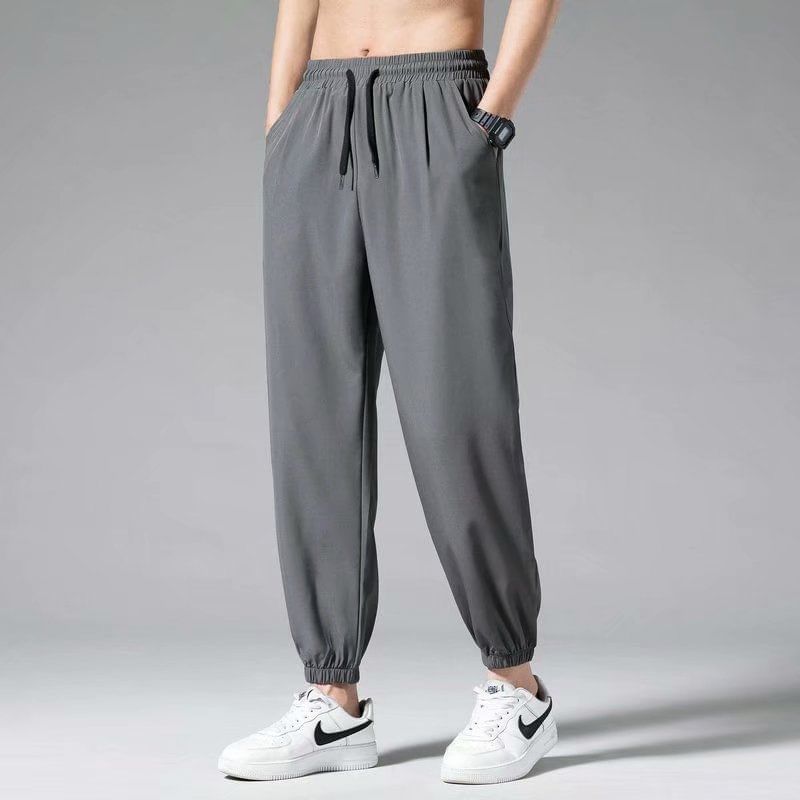 Wewewow - Mid Rise Plain Cropped Tapered Pants