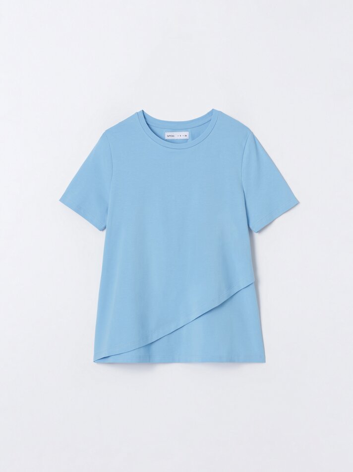 Camiseta de maternidade de manga curta - Turquesa