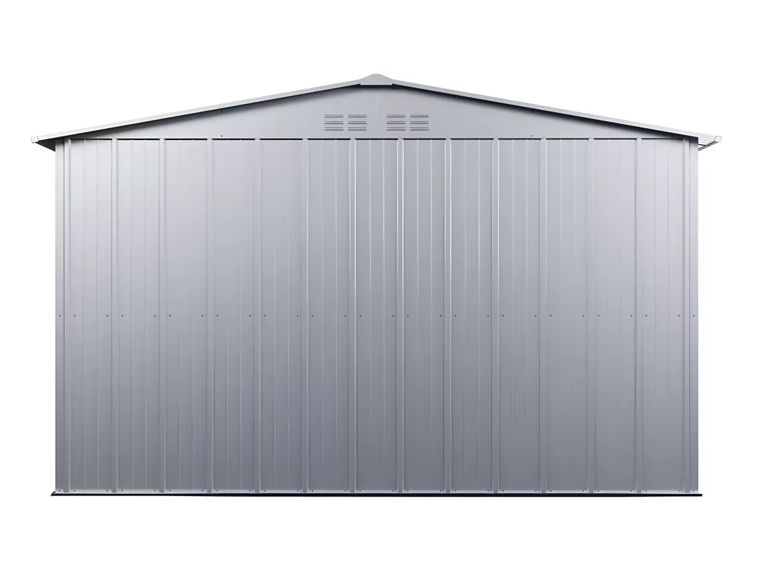 Abri de jardin métal en acier galvanisé gris 9,92 m² LINUS